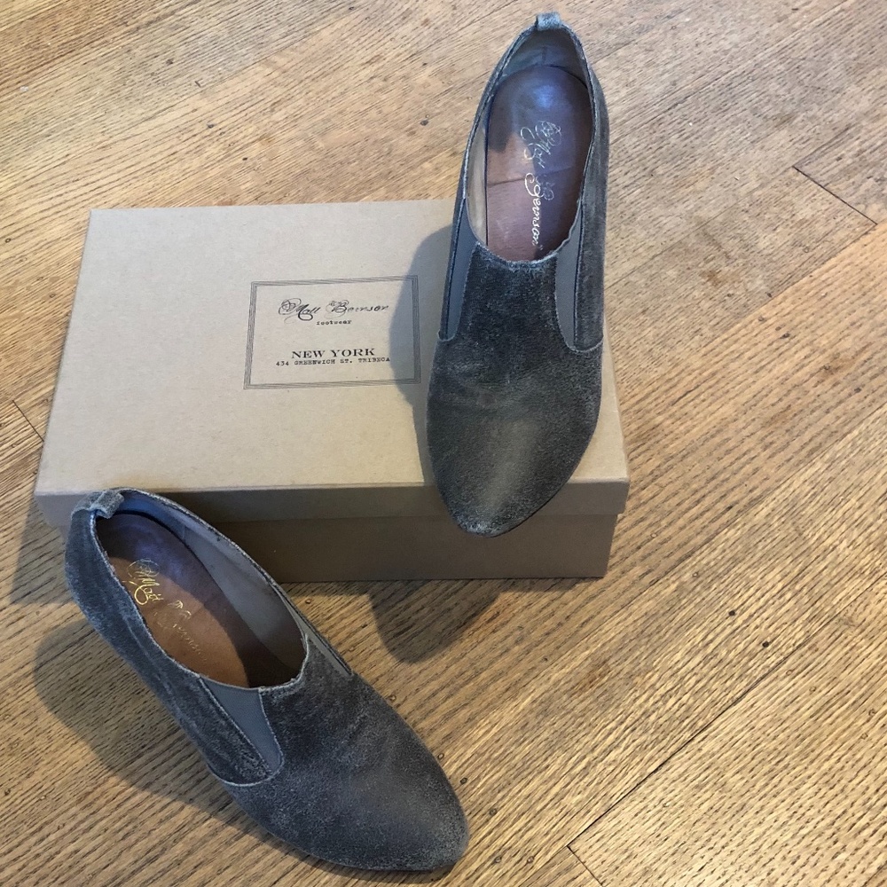 Matt Berson Olive Green Wood Heeled Ankle Boots